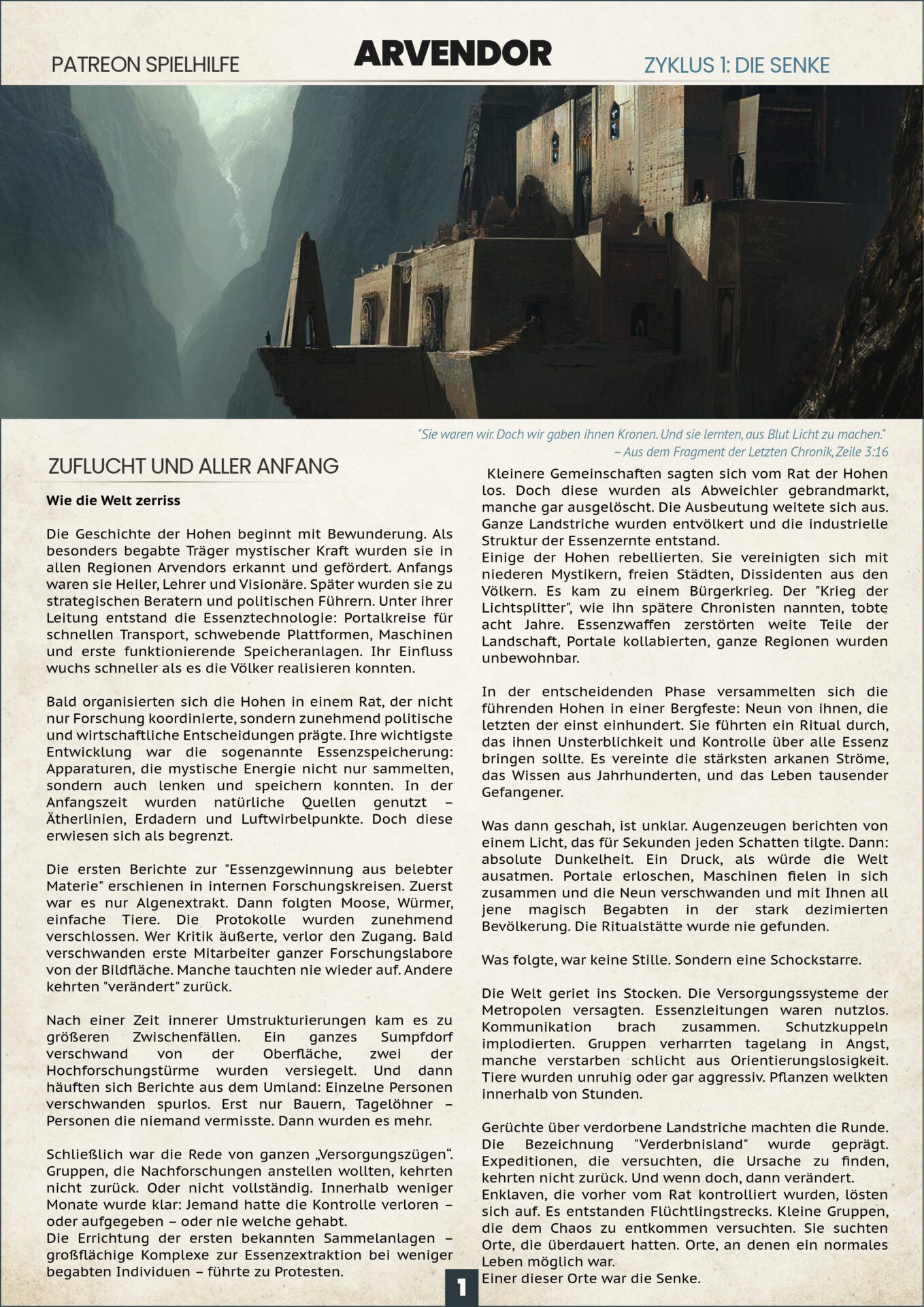 Spielhilfe Die Senke Vorschau